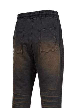 TC TWO TONE WASHED JOGGER PANTS / RUST BLK