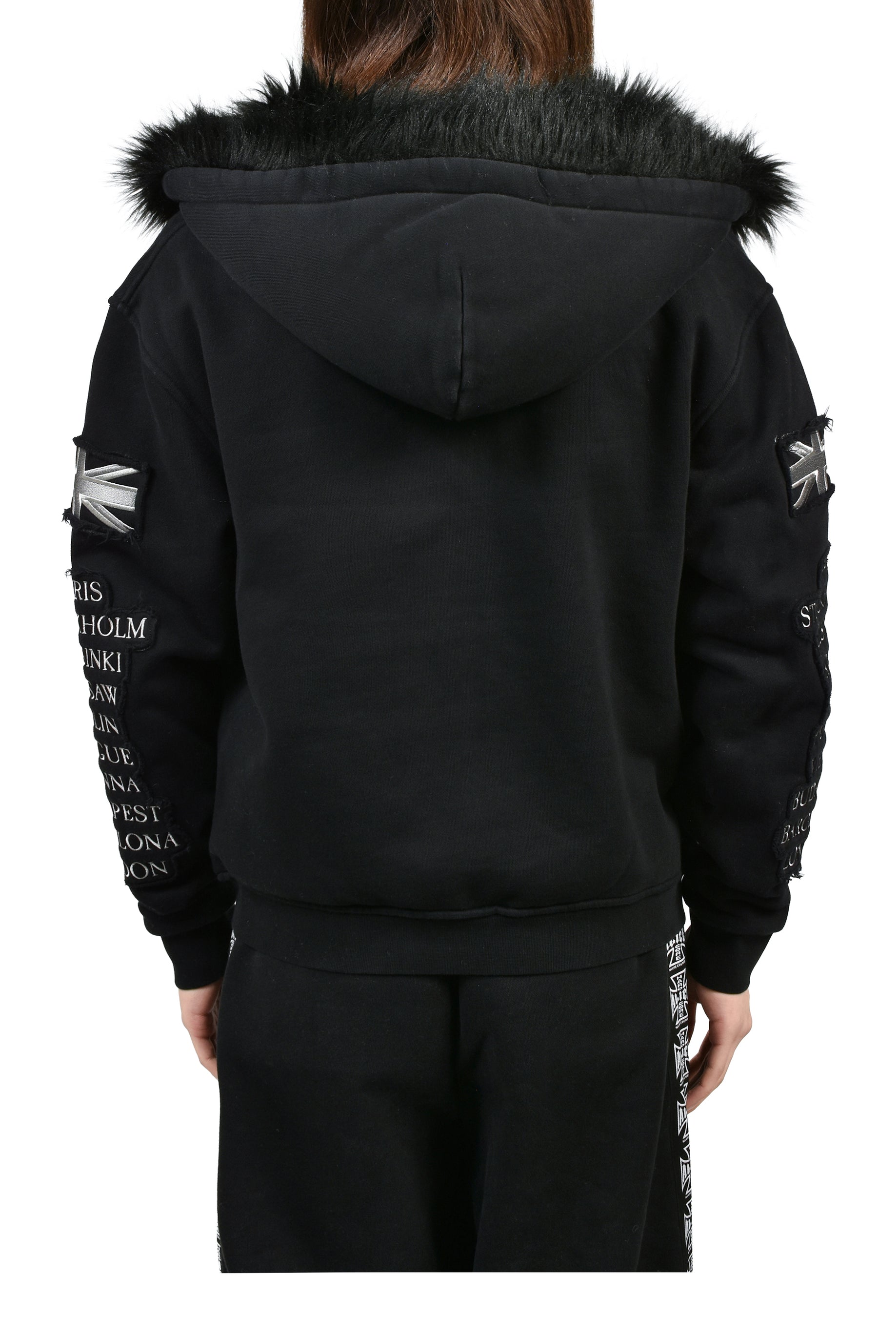 EUROTRIP PATCHED ZIP HOODIE / BLK