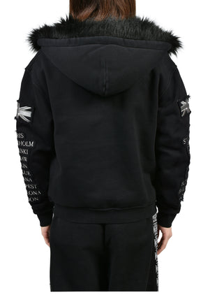 EUROTRIP PATCHED ZIP HOODIE / BLK