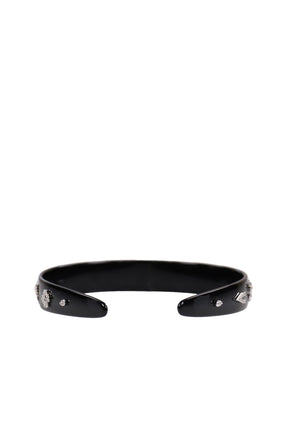 ZIRCON-PAINTED FLORAL WIDE HAIR BAND / SIL