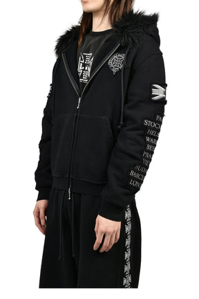 EUROTRIP PATCHED ZIP HOODIE / BLK