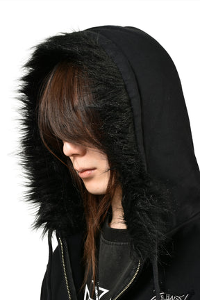 EUROTRIP PATCHED ZIP HOODIE / BLK