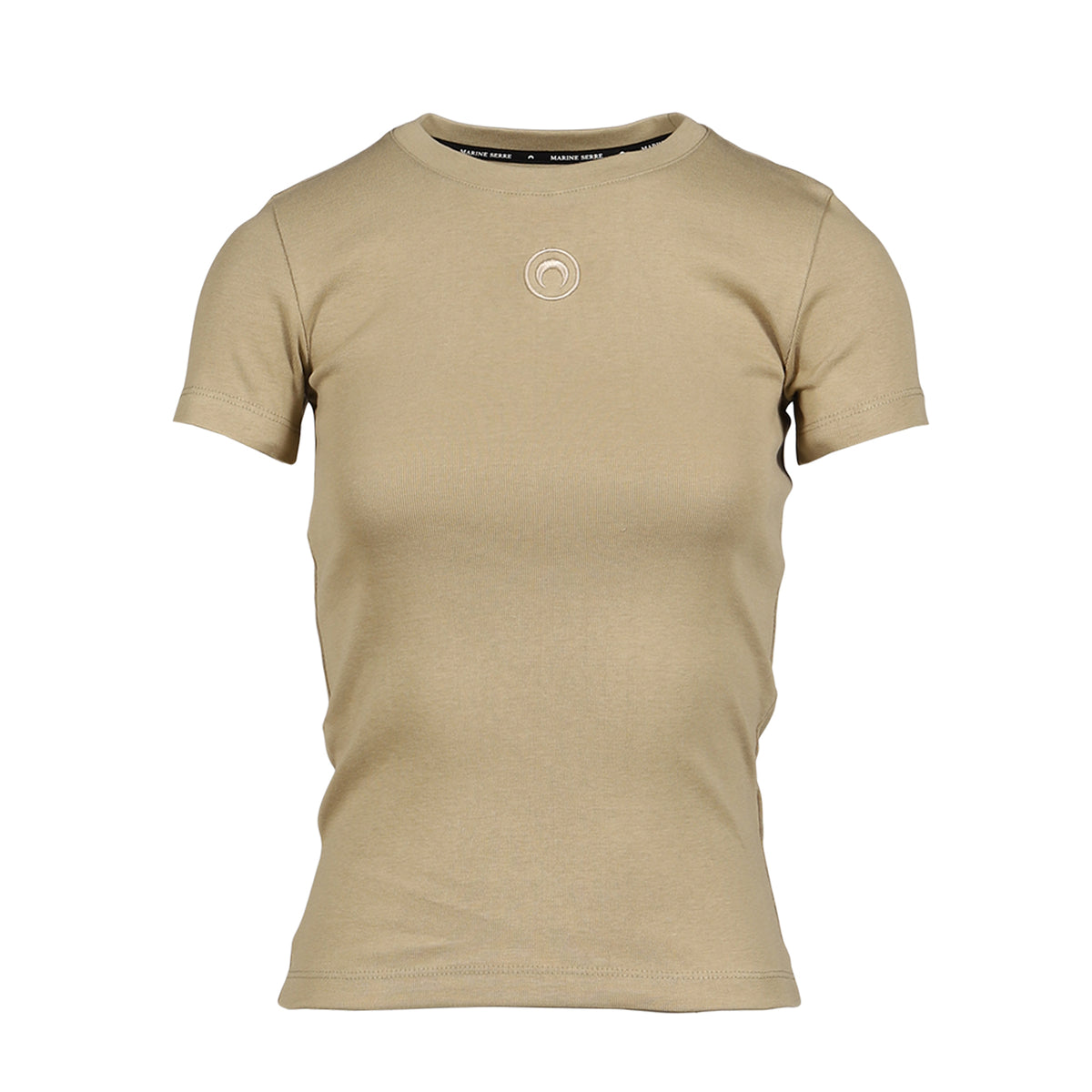 Marine Serre SS26 MOON LOGO JERSEY SS BABY FIT T-SHIRT / TAUPE