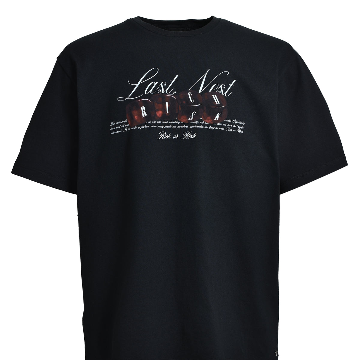 LAST NEST SS25 RICH OR RISK T-SHIRT ヌビアン 0463-1_4ccaf1b6-9d36-41e4-806b