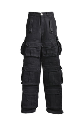 MULTIPOCKET CARGO JEANS / BLK