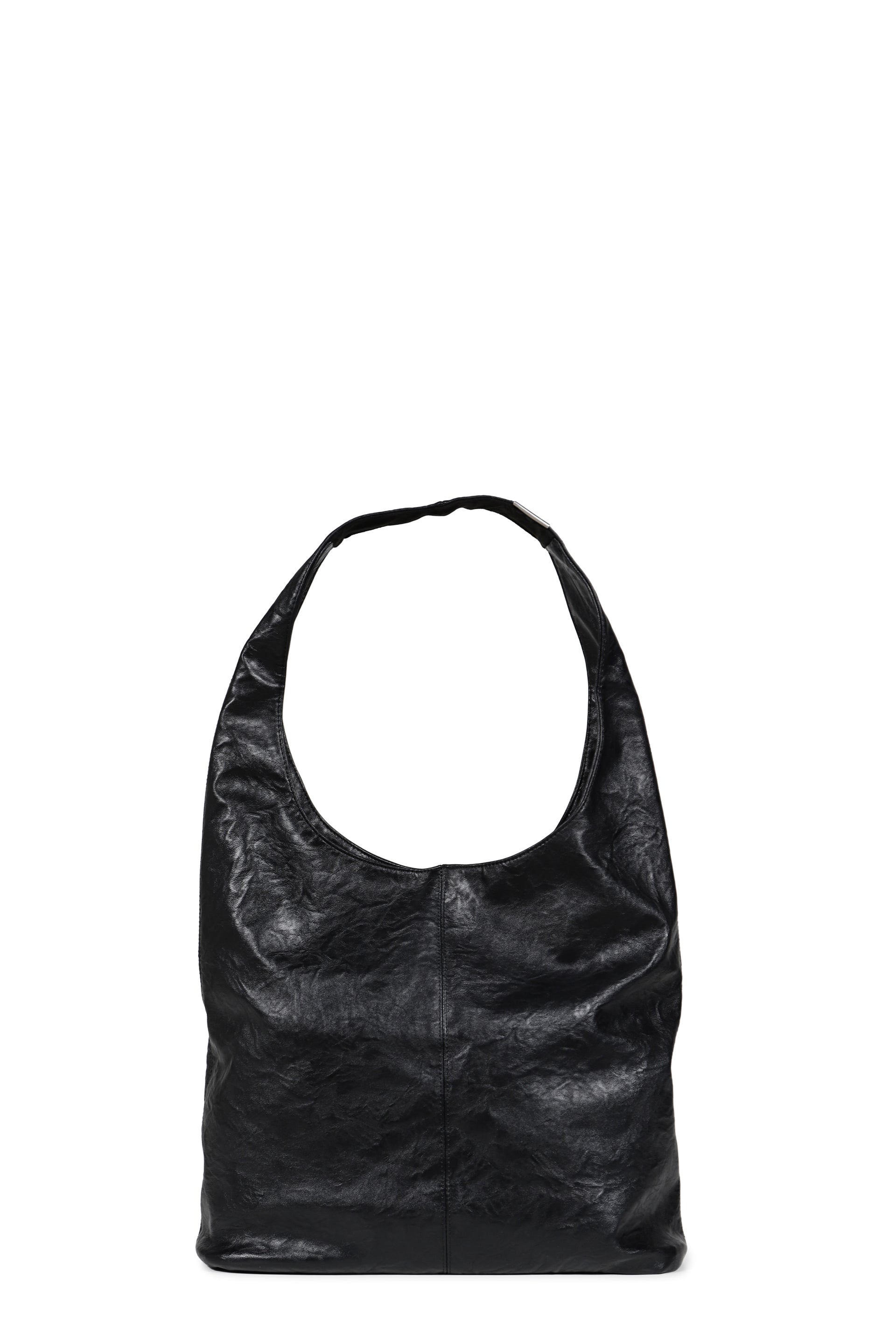 G LEATHER SHOULDER BAG / BLK