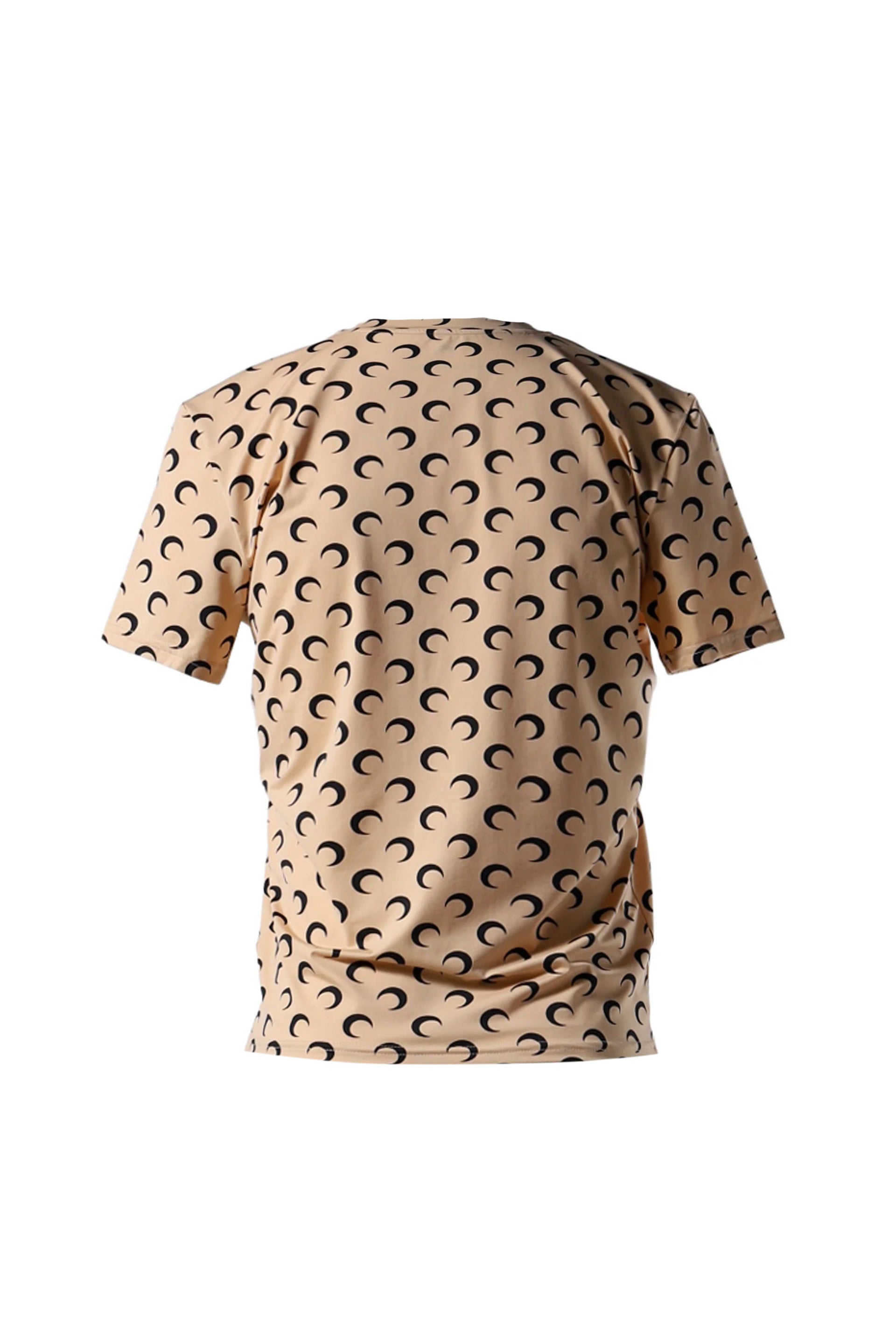 MARINE SERRE RECYCLED MOON JERSEY SS SHORT SLEEVES TOP / TAN