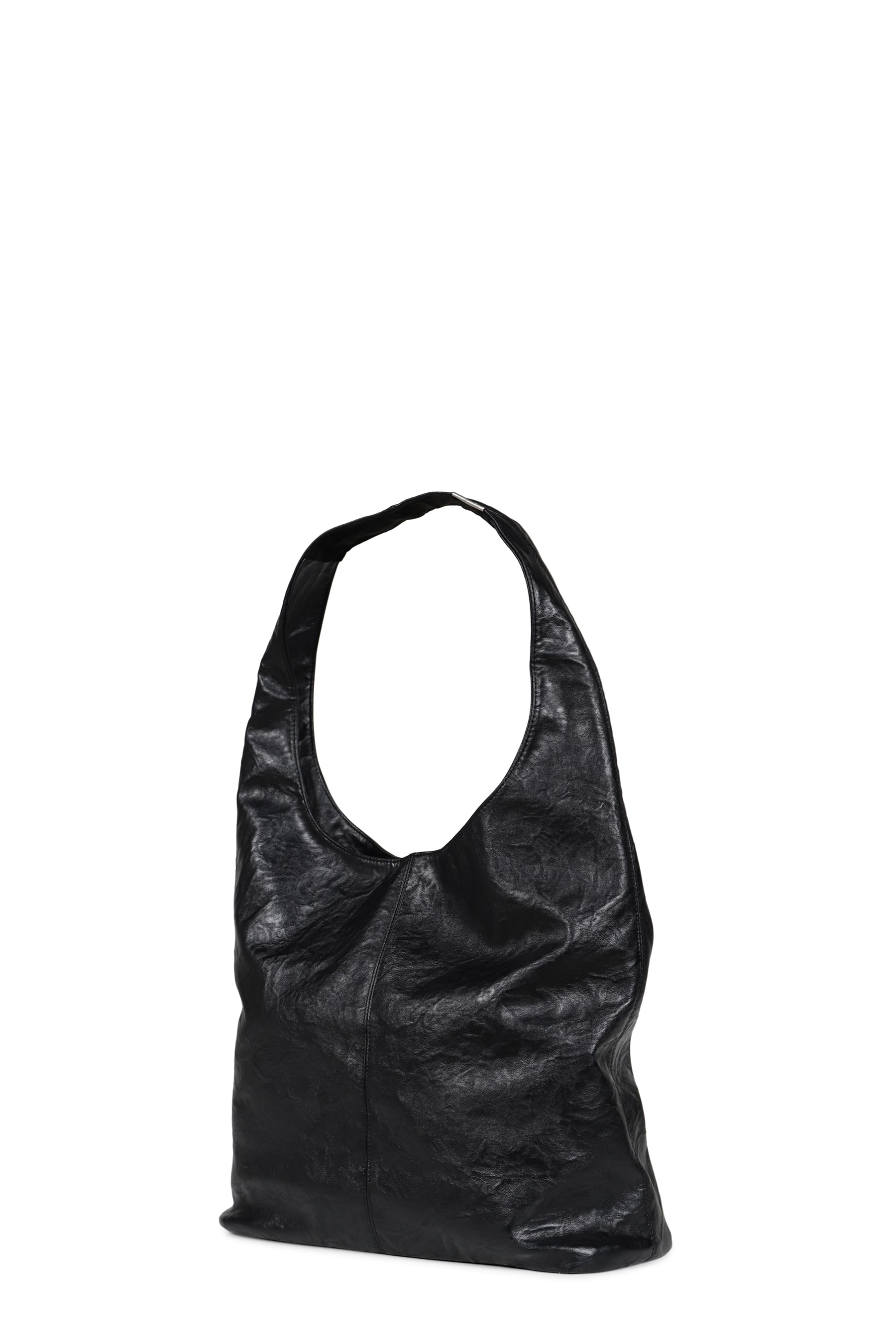 G LEATHER SHOULDER BAG / BLK