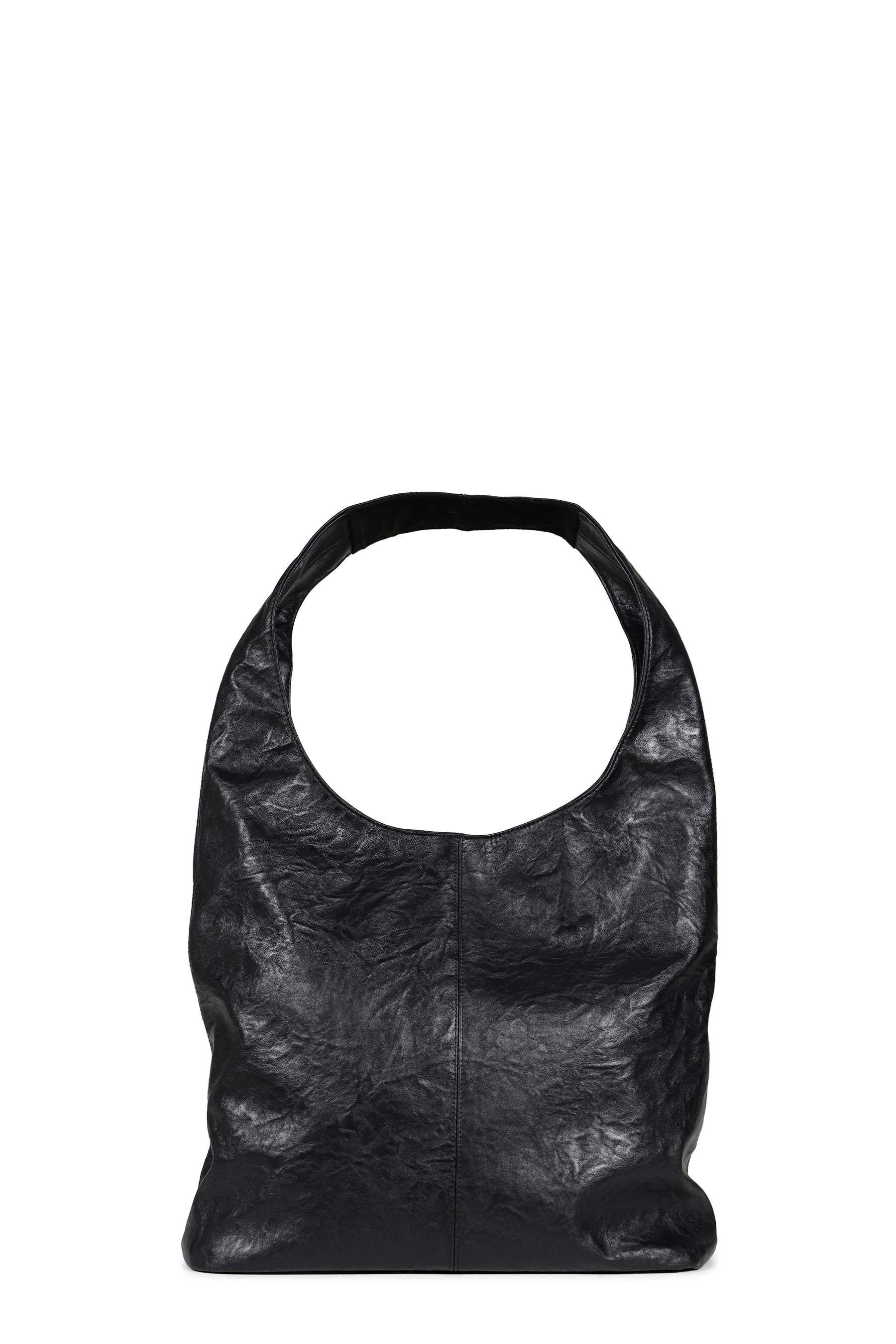 G LEATHER SHOULDER BAG / BLK