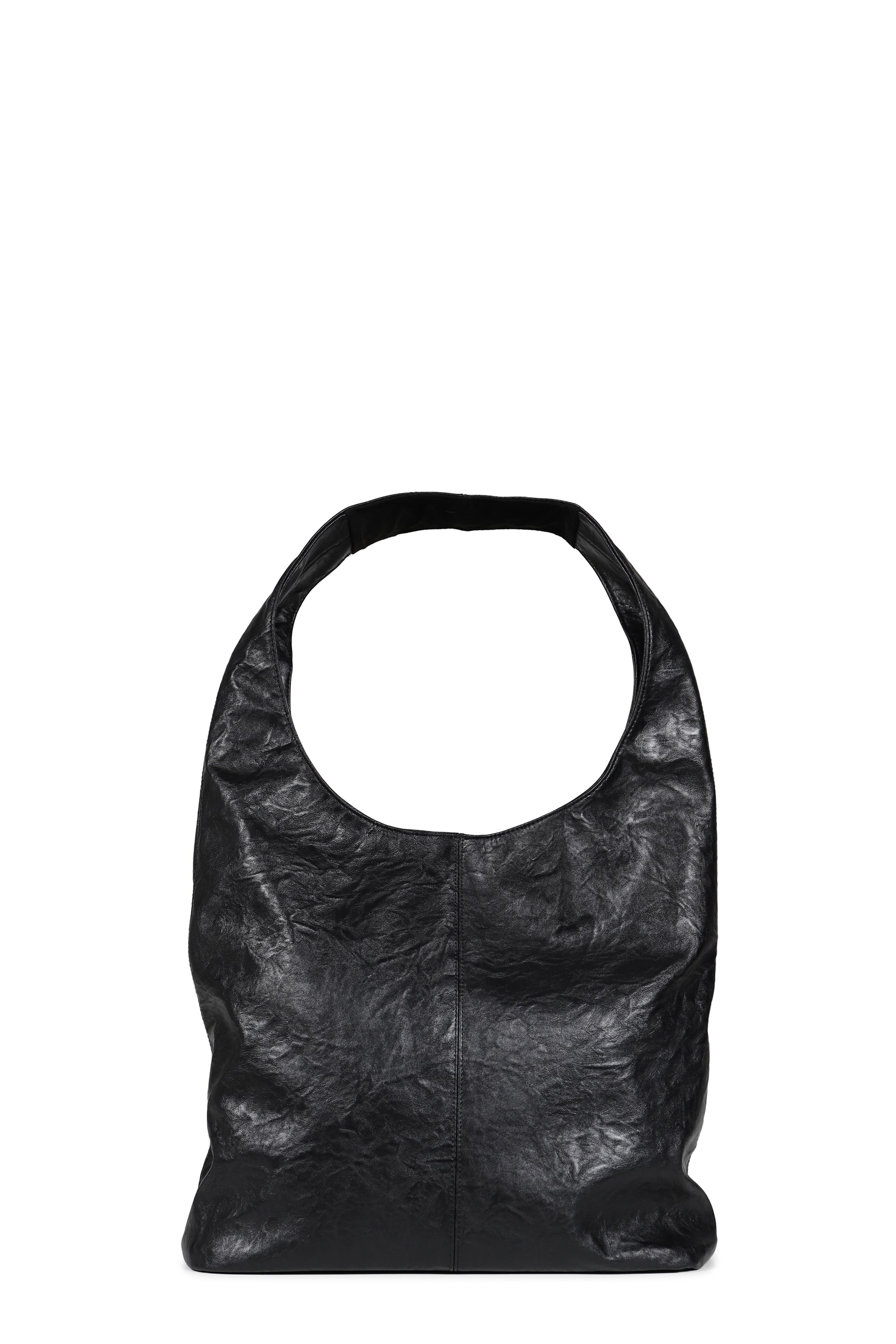 G LEATHER SHOULDER BAG / BLK