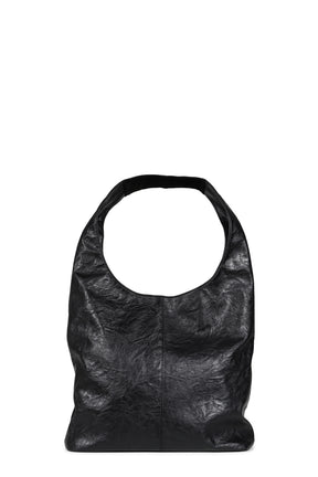 G LEATHER SHOULDER BAG / BLK