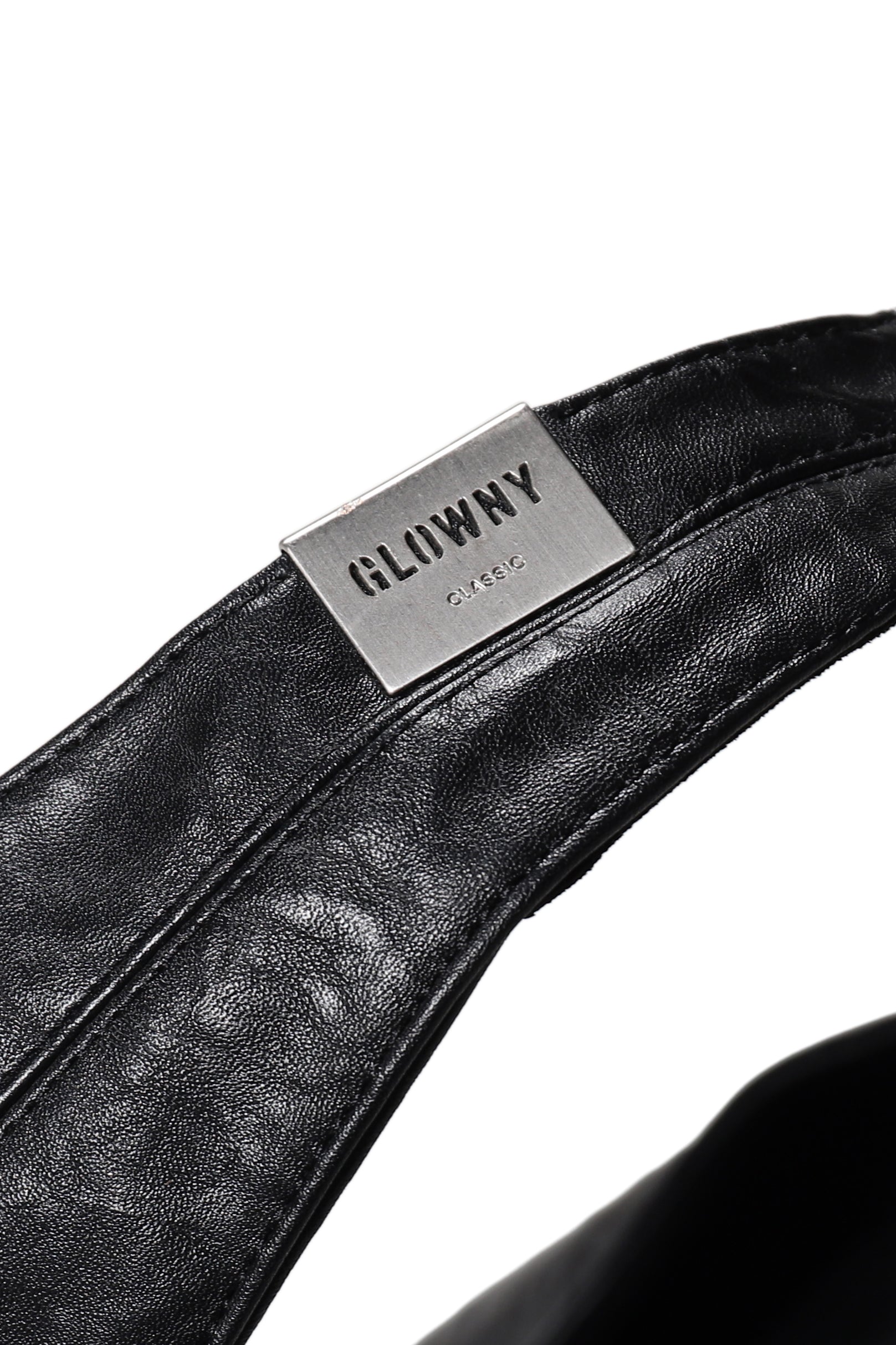 G LEATHER SHOULDER BAG / BLK