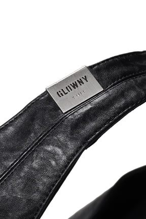 G LEATHER SHOULDER BAG / BLK