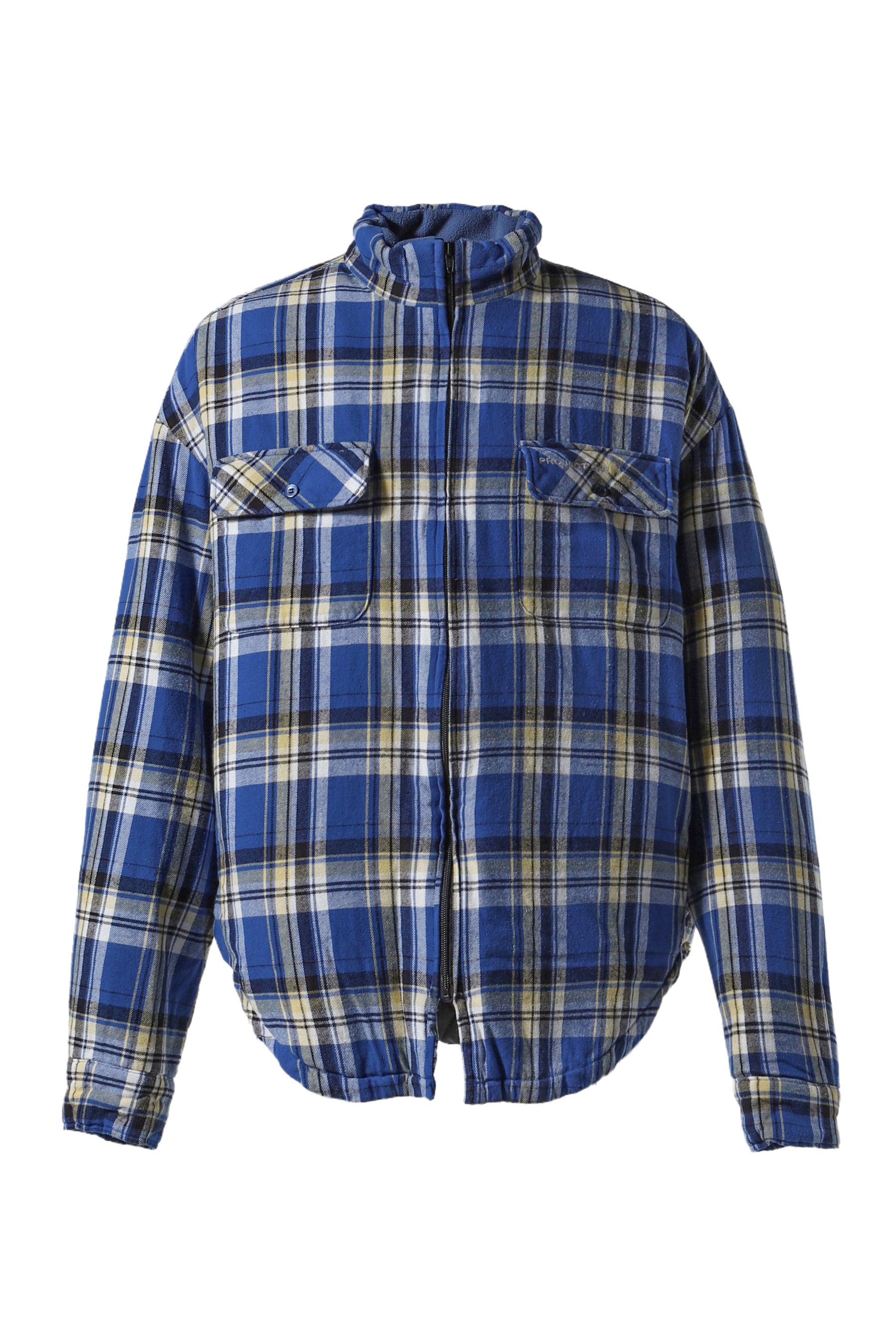 PADDED CHECK SHIRTS JACKET / BLU