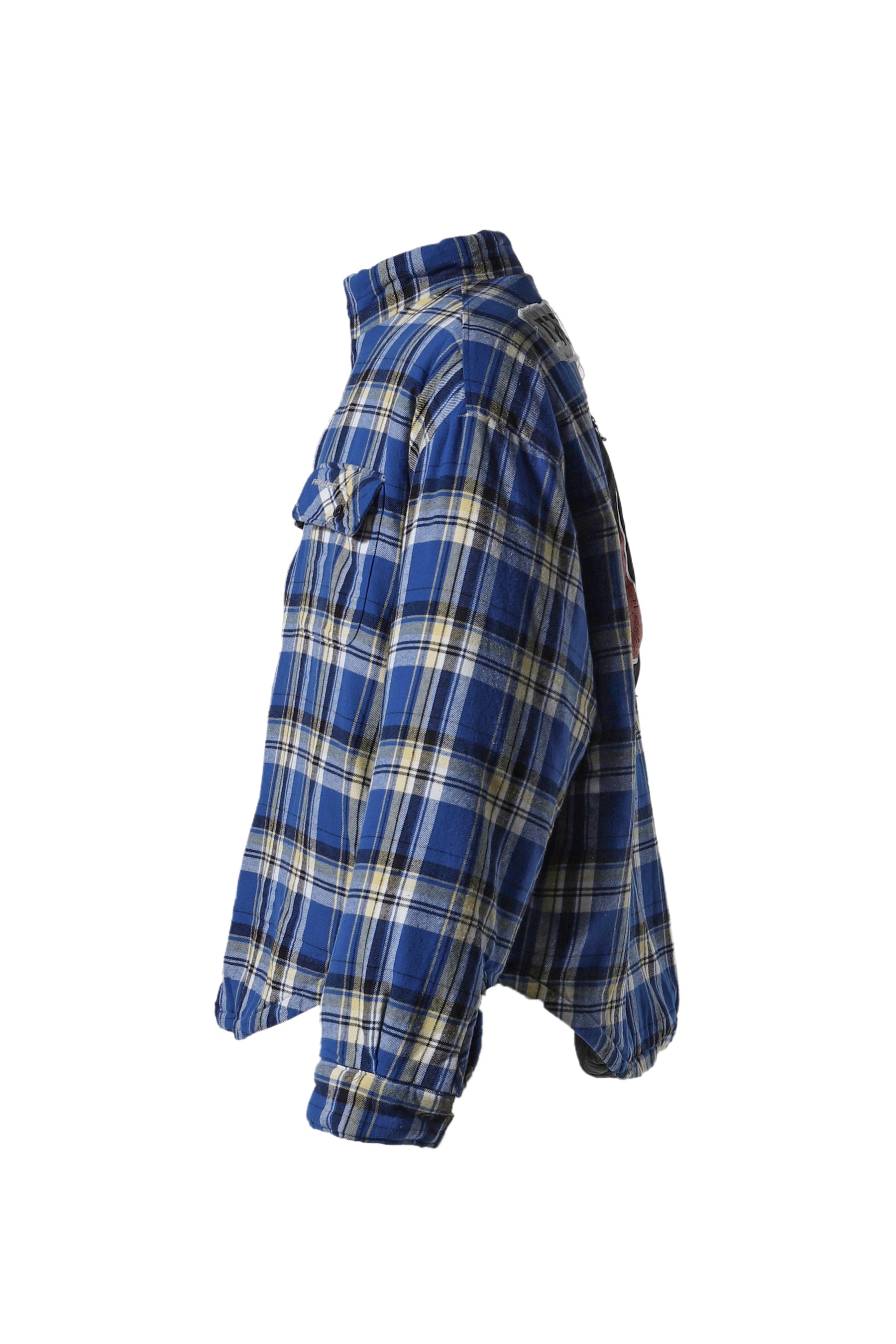 PADDED CHECK SHIRTS JACKET / BLU