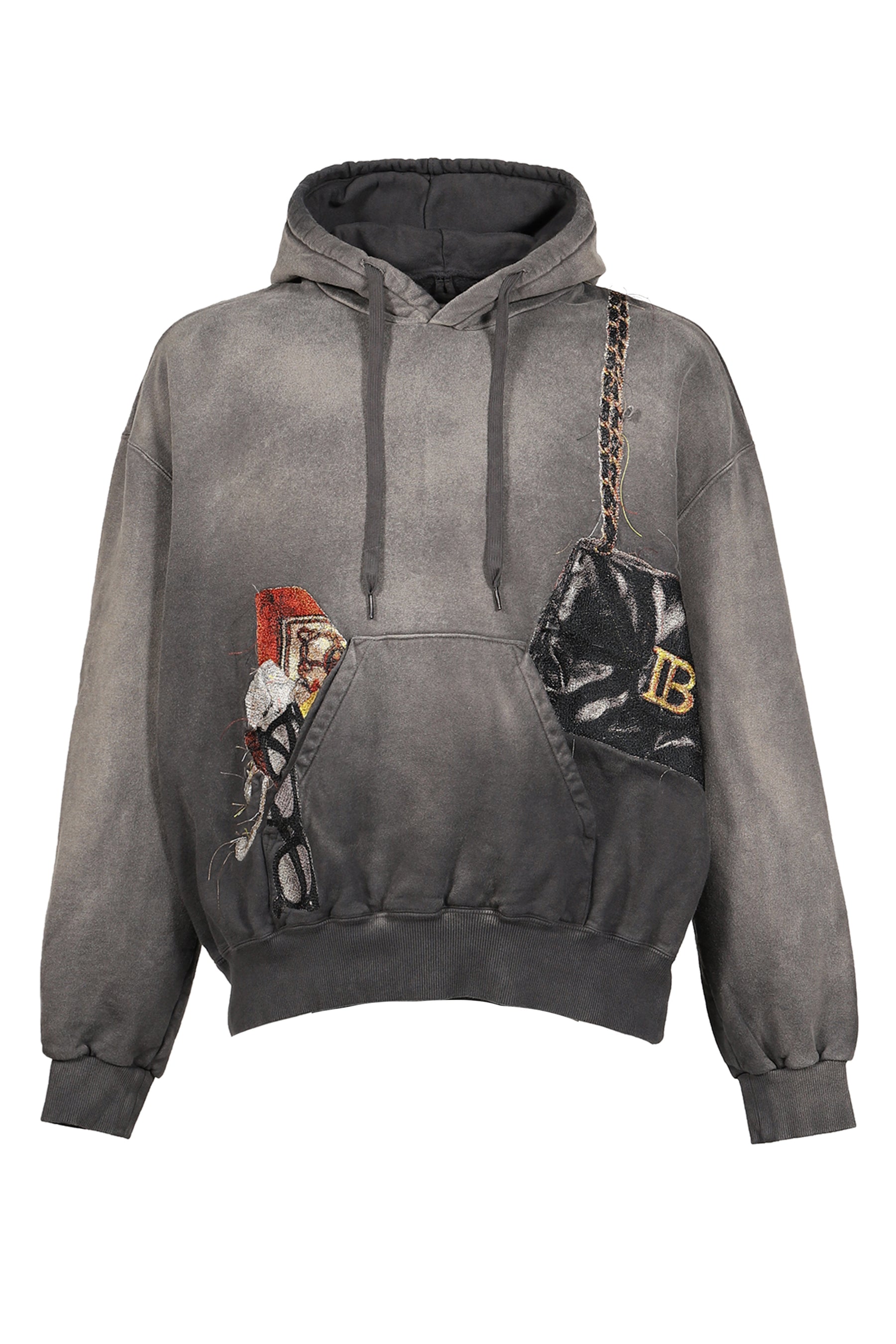 TROMPE L’OEIL EMBROIDERY HOODIE / BLK
