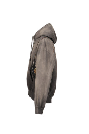 TROMPE L’OEIL EMBROIDERY HOODIE / BLK