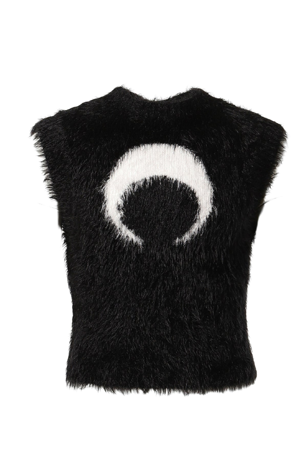 WILD PUFFY KNIT SLEEVELESS PULLOVER / BLK