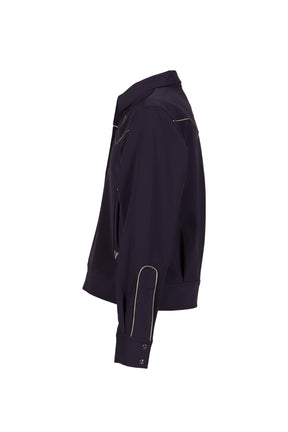 PIPING COWBOY JACKET - POLY DOUBLE CLOTH / PUR