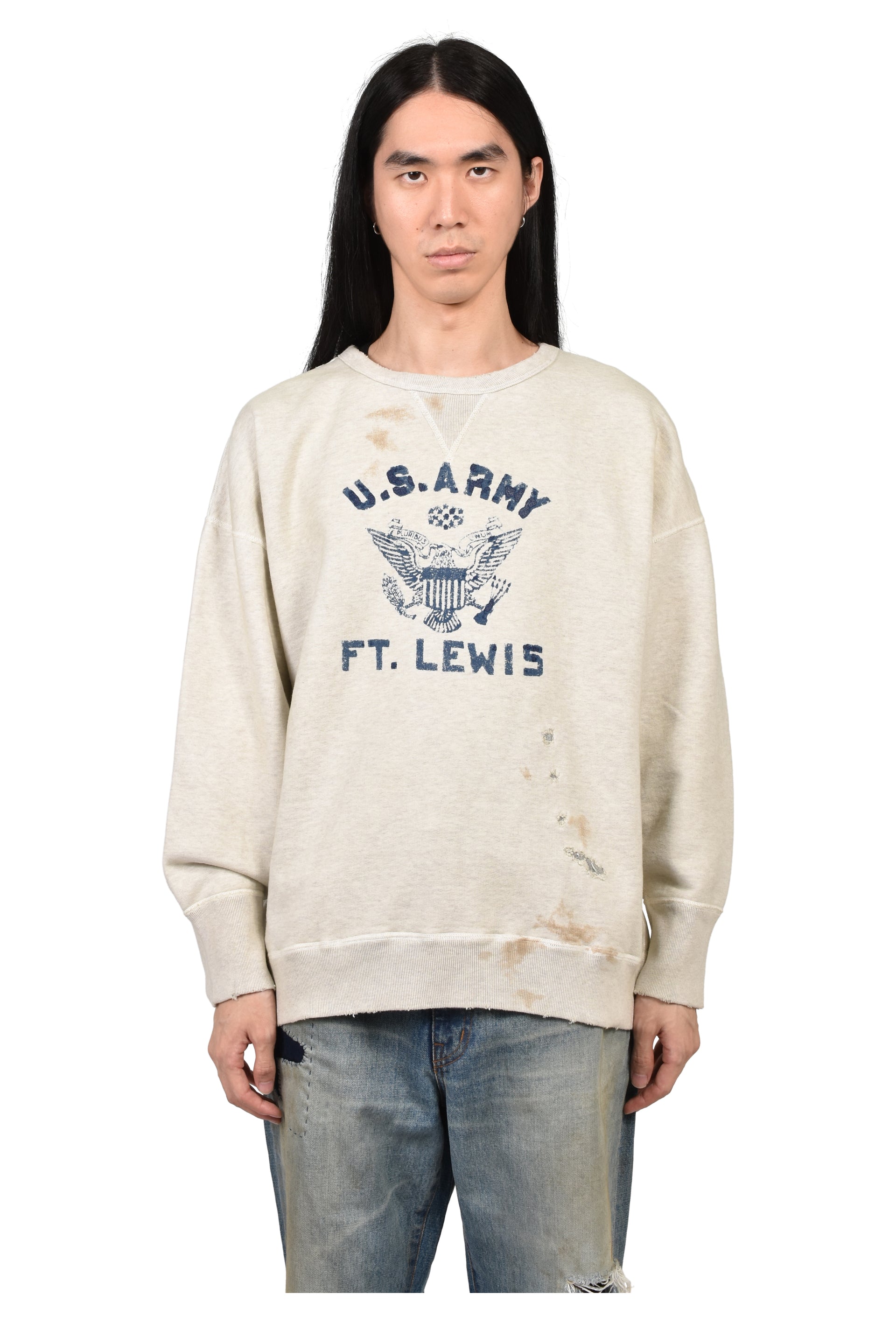 REPAIRED DOUBLE V SWEATSHIRT-U.S.ARMY / OAT