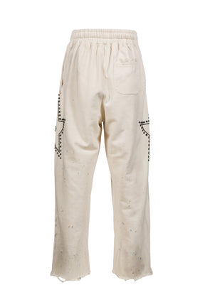 STAR STUDDED SWEATPANT / WHT