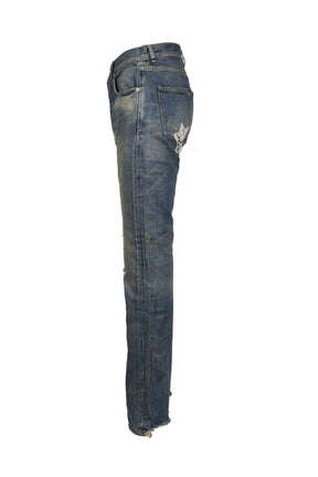ONLY SON (BRUISED) JEANS / Patched Deep Blue