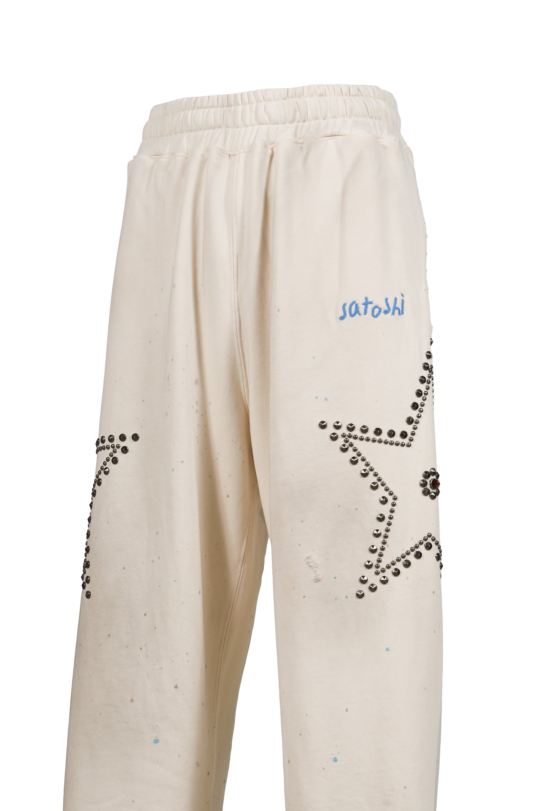 STAR STUDDED SWEATPANT / WHT