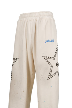 STAR STUDDED SWEATPANT / WHT
