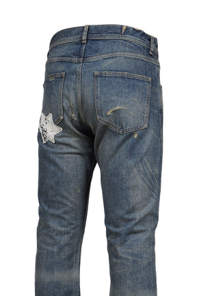 ONLY SON (BRUISED) JEANS / Patched Deep Blue