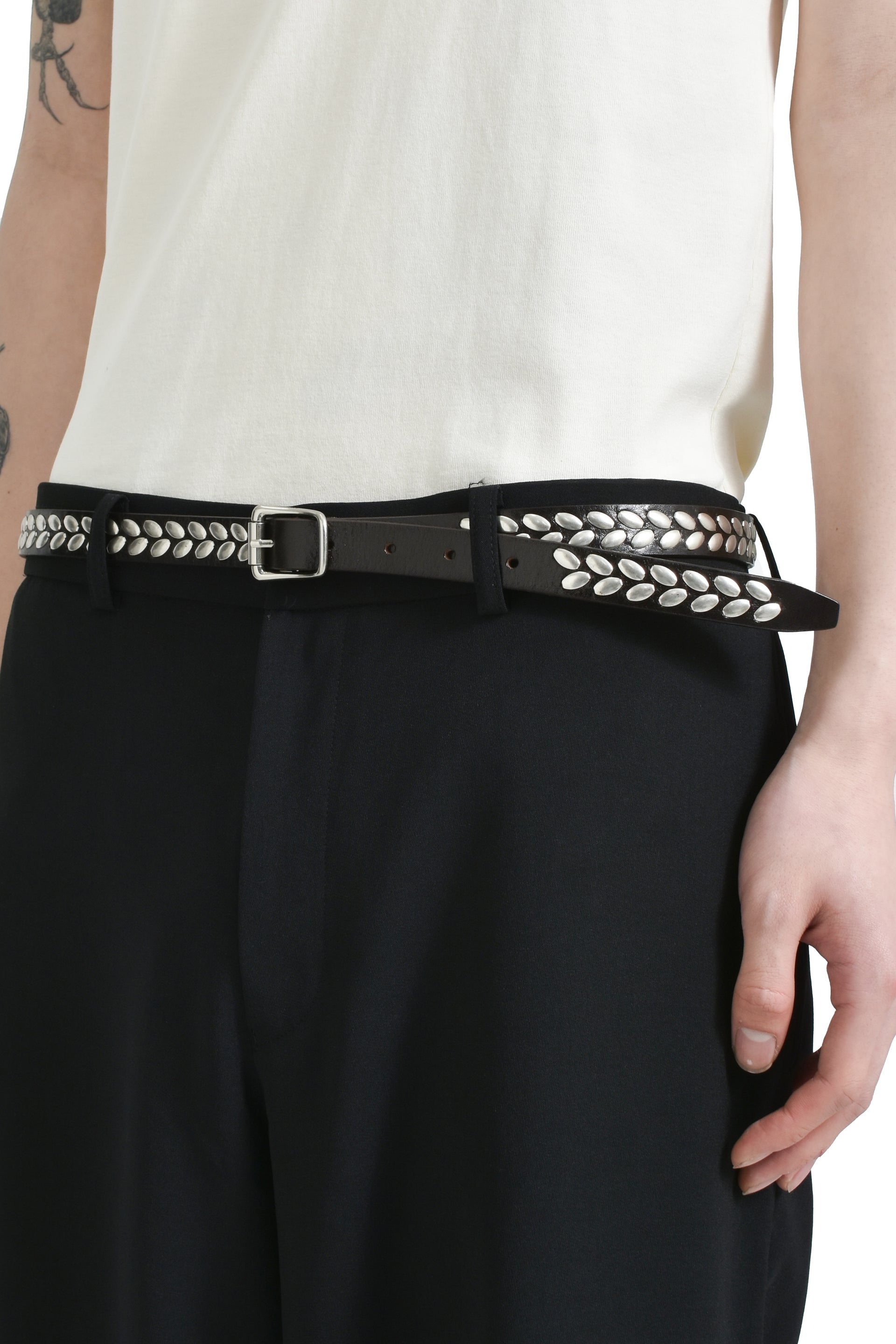 LEMAIRE ALMOND STUD BELT 20 / D.BRW