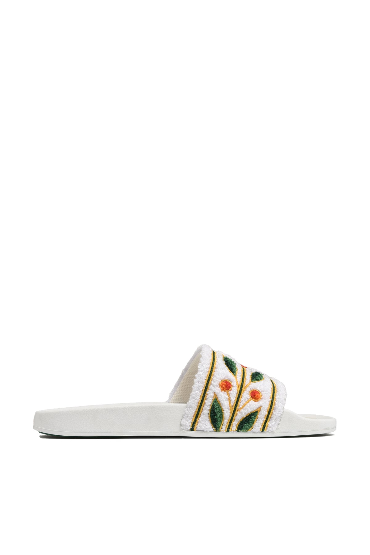 EMBROIDERED TERRY SLIDER / WHT