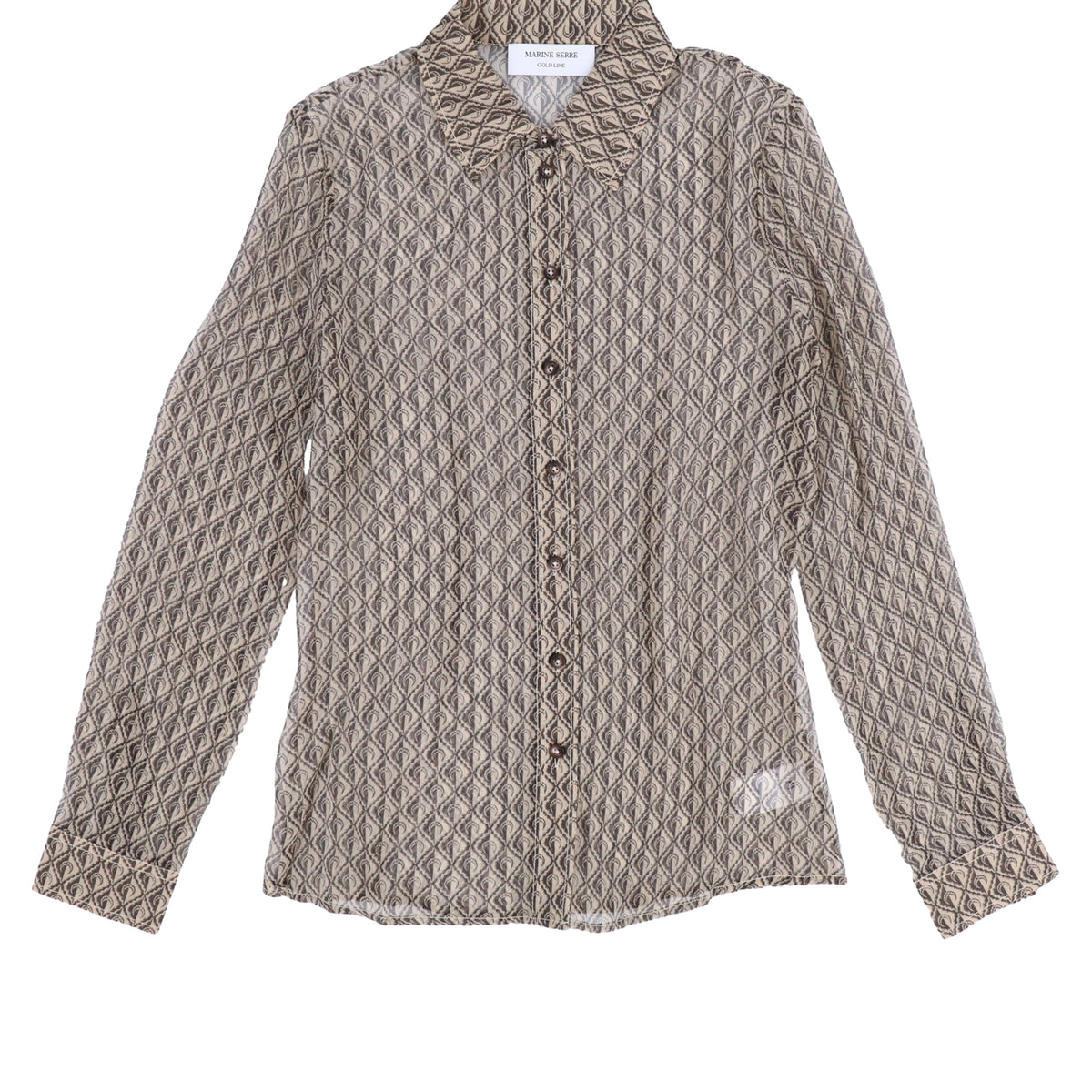 Marine Serre FW23 MOON DIAMANT SILK CREPON BUTTON UP BLOUSE / BG20