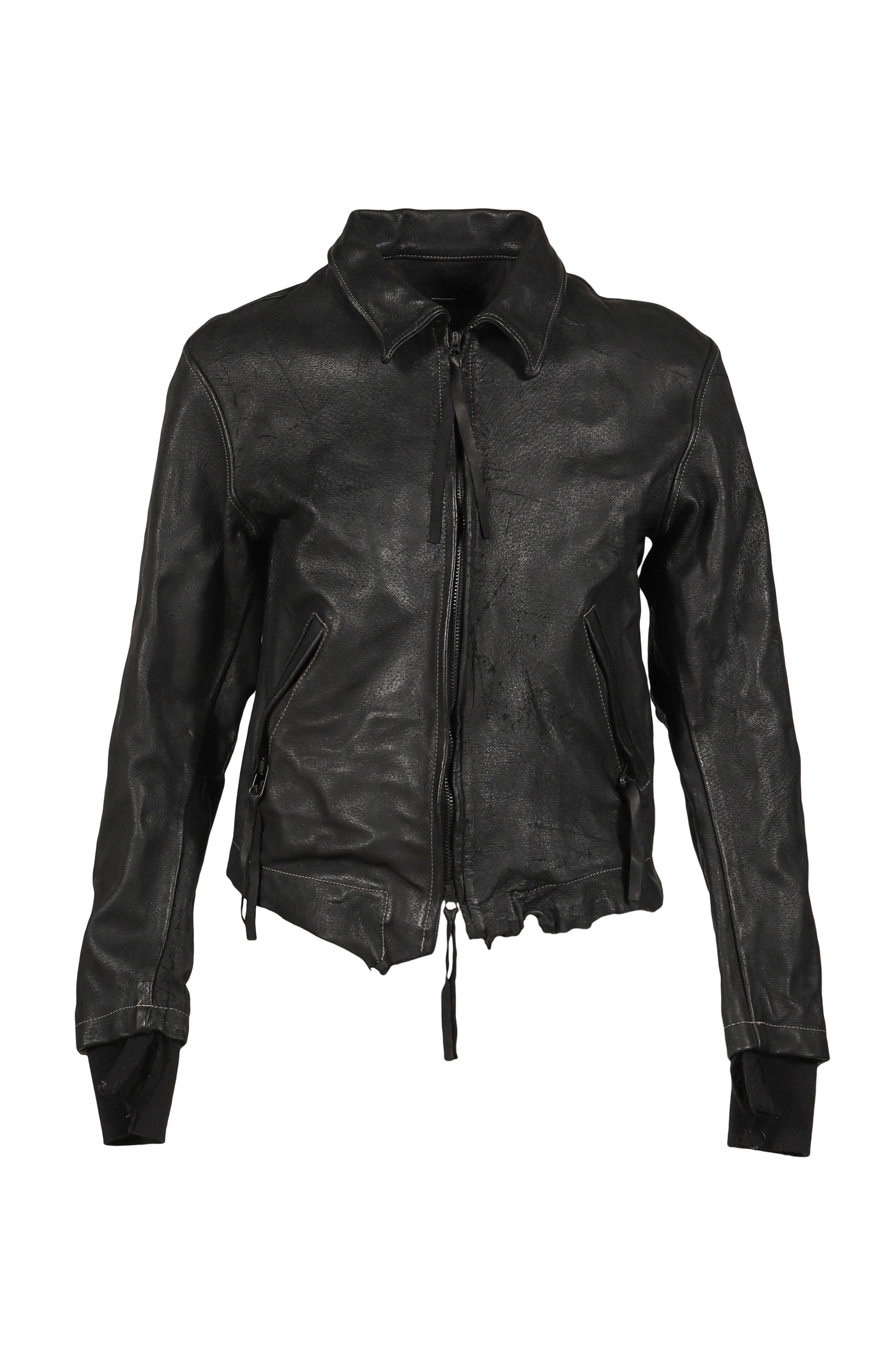 SKIN JACKET(VEGETABLE TANNING PIG LEATHER) / BLK
