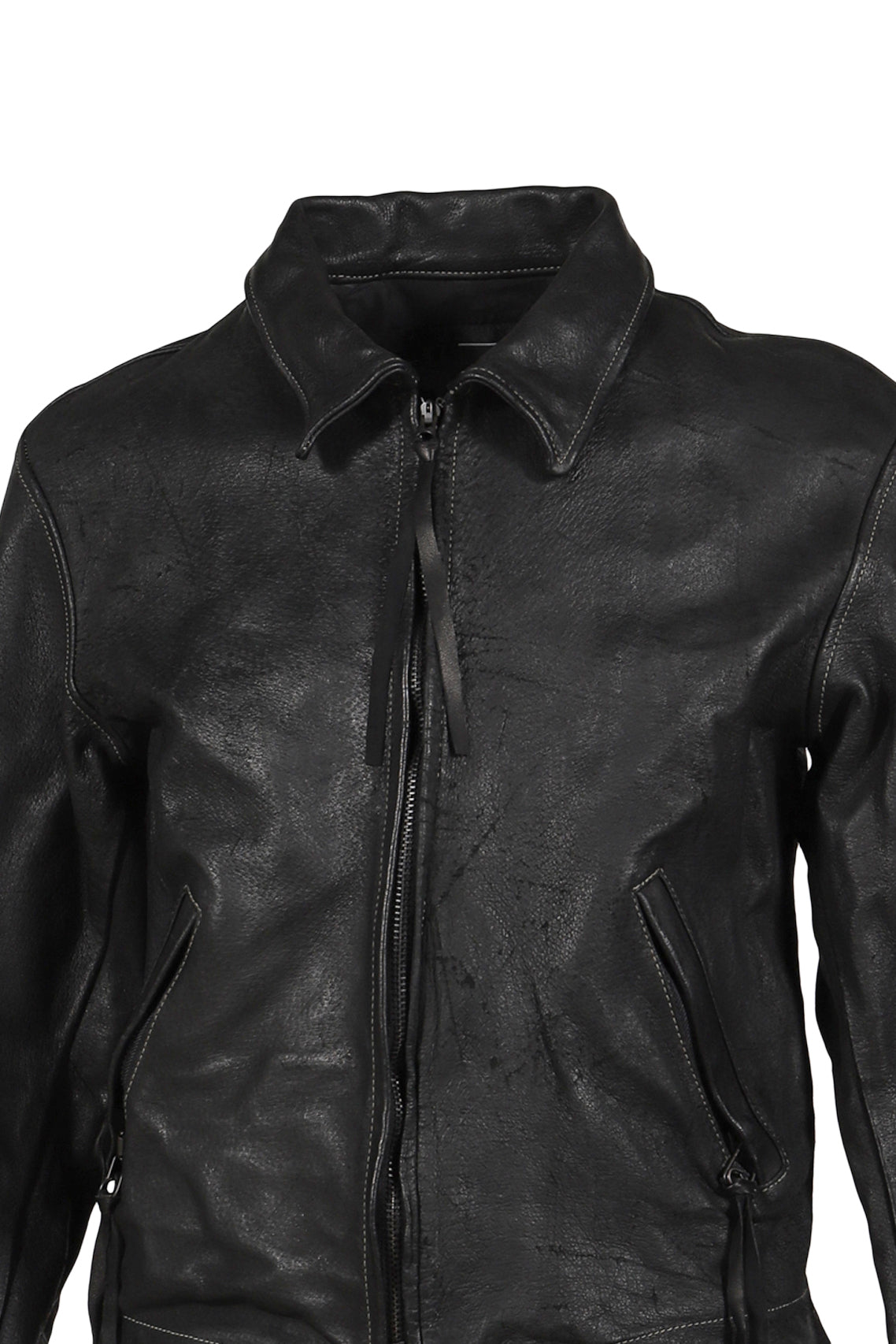 SKIN JACKET(VEGETABLE TANNING PIG LEATHER) / BLK
