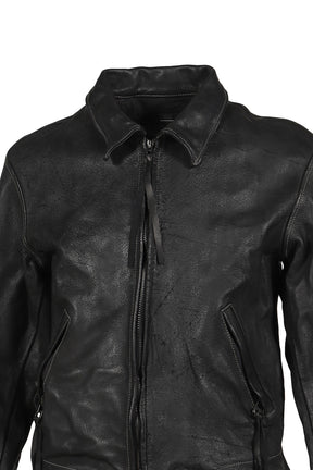 SKIN JACKET(VEGETABLE TANNING PIG LEATHER) / BLK