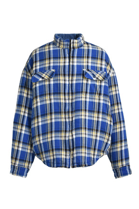 PADDED CHECK SHIRTS JACKET / BLU