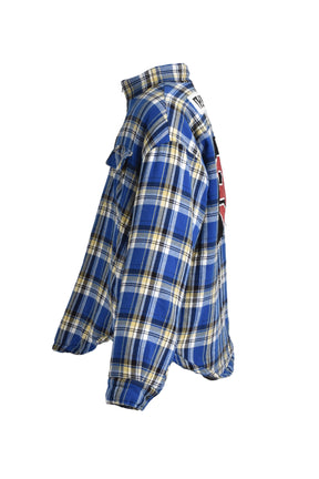 PADDED CHECK SHIRTS JACKET / BLU