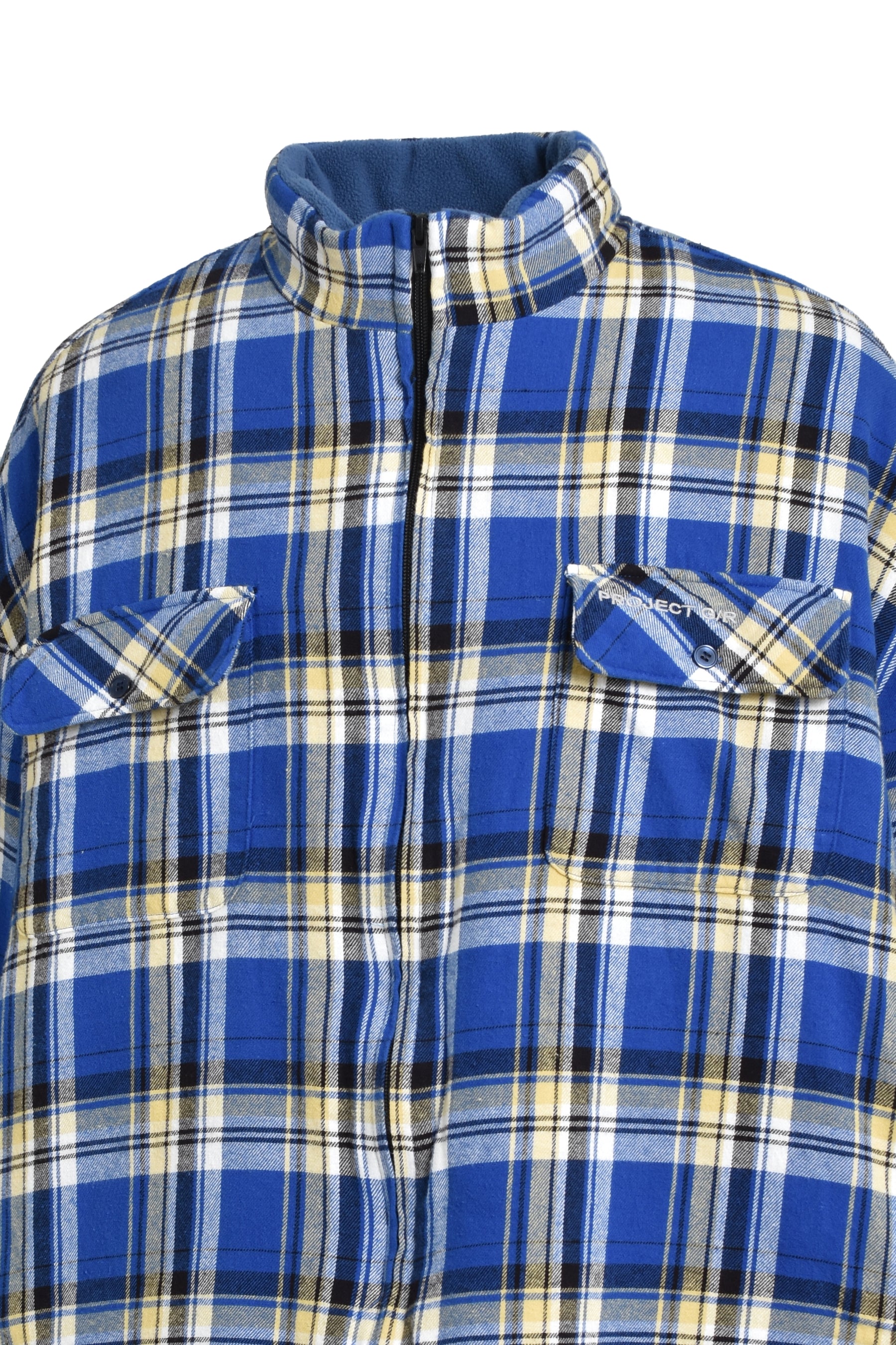 PADDED CHECK SHIRTS JACKET / BLU