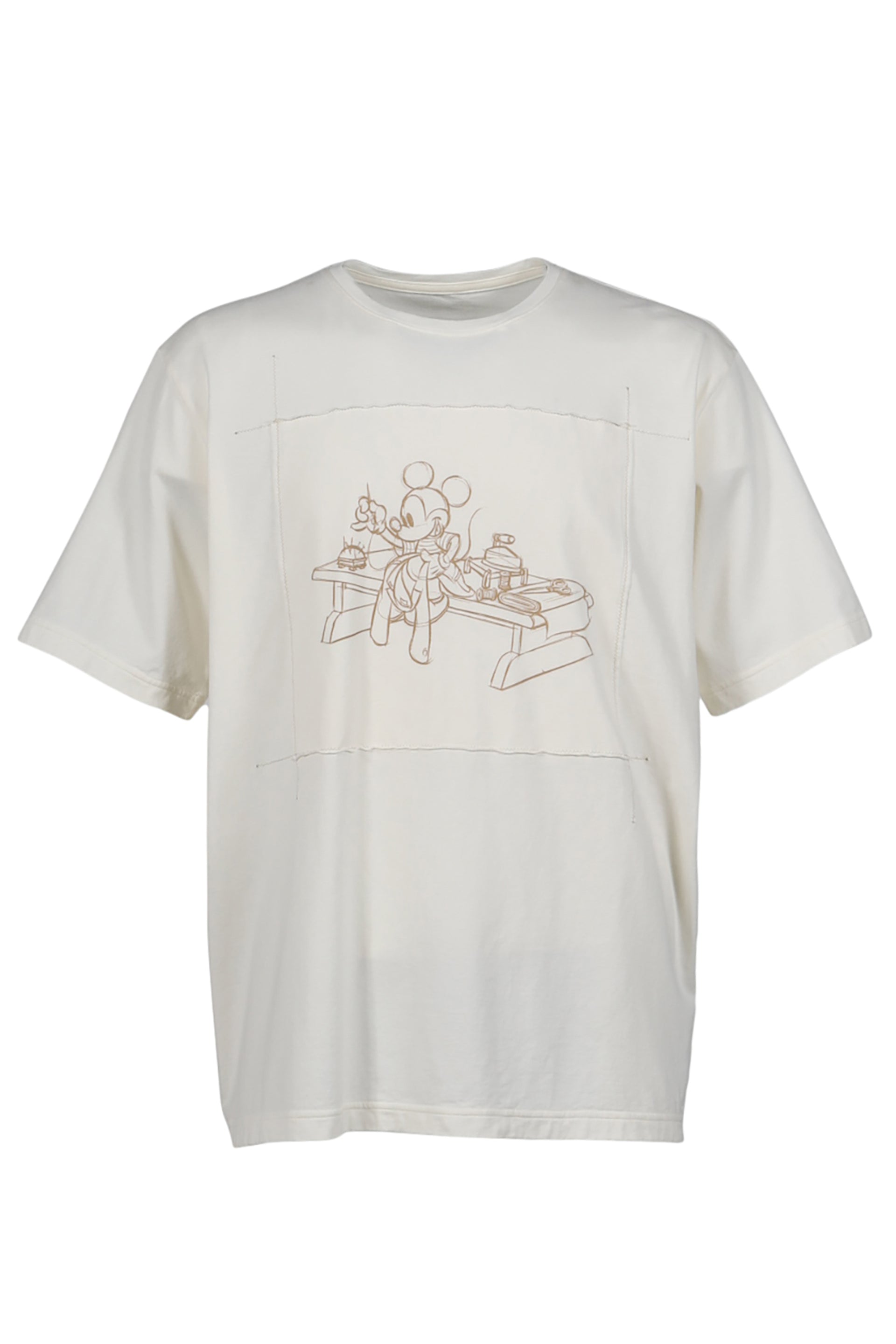 PORTER CLASSIC DISNEY OHARIKO PATCHWORK T-SHIRT / O.WHT