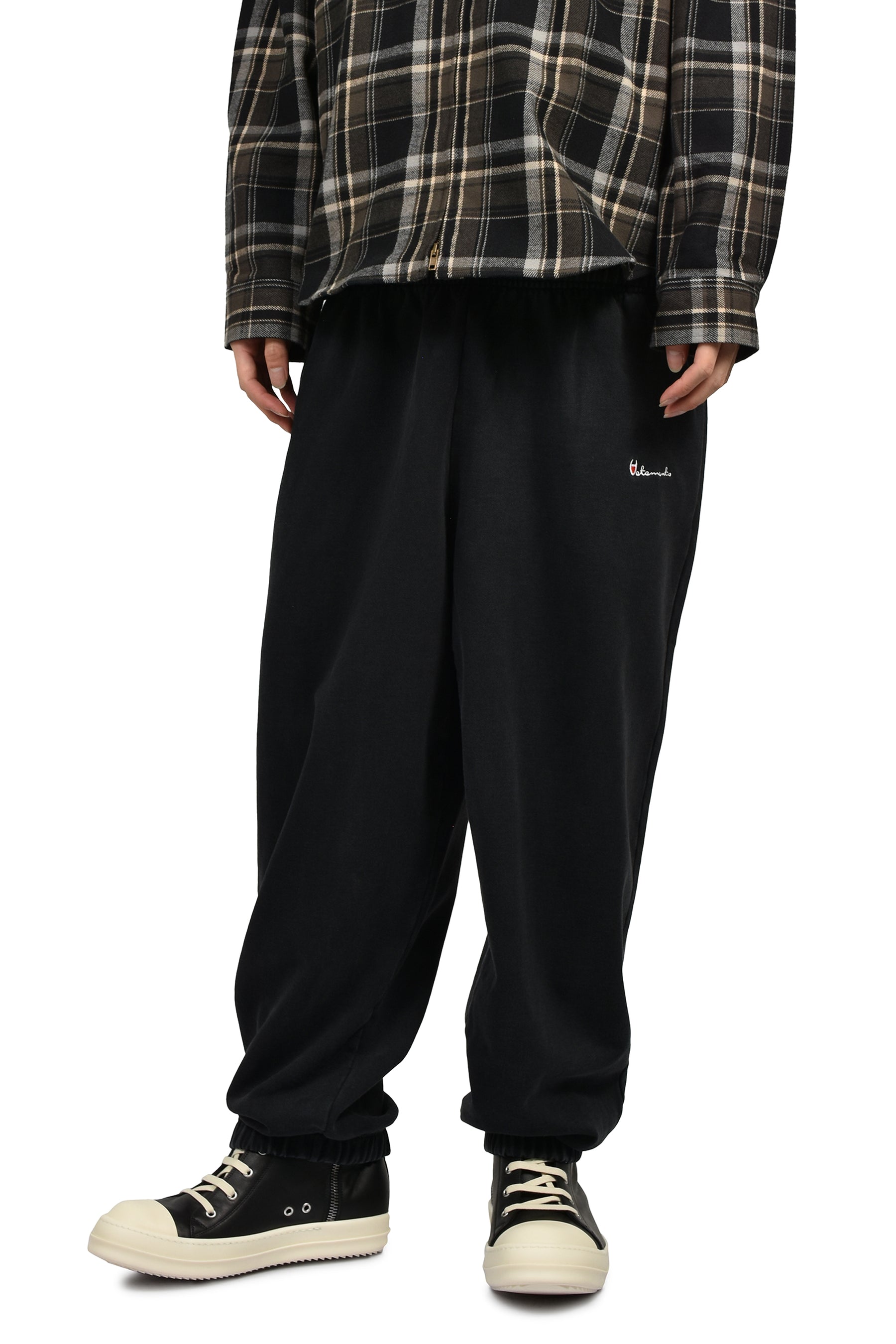 ATHLETIC LOGO ELASTIC SWEATPANTS / BLK