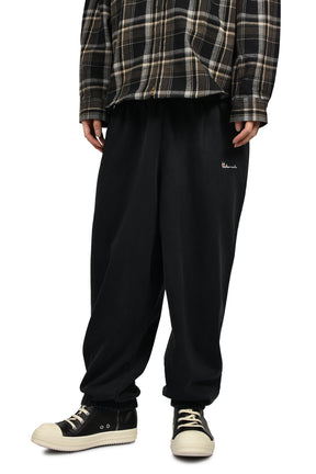 ATHLETIC LOGO ELASTIC SWEATPANTS / BLK