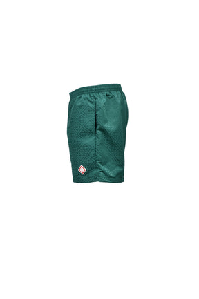 MONOGRAM JACQUARD SWIM SHORTS / GRN