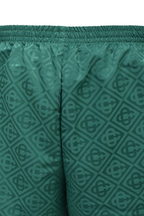 MONOGRAM JACQUARD SWIM SHORTS / GRN