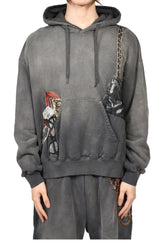 TROMPE L'OEIL EMBROIDERY HOODIE / BLK
