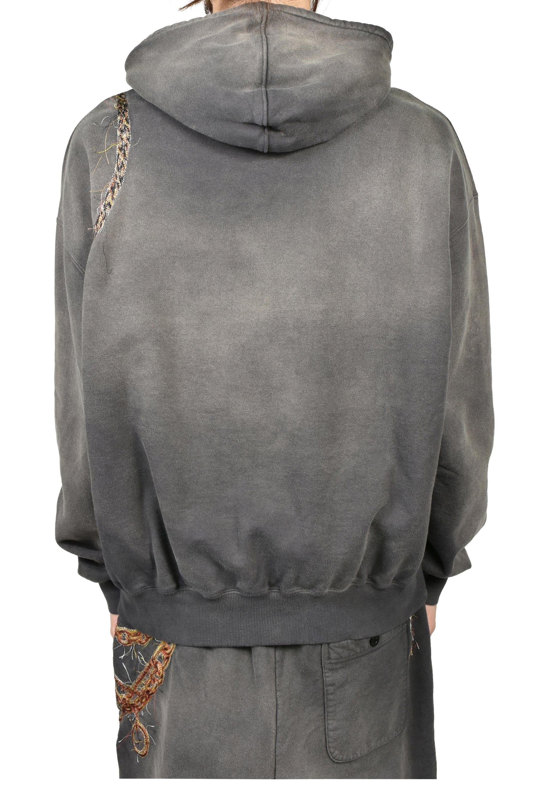 TROMPE L'OEIL EMBROIDERY HOODIE / BLK