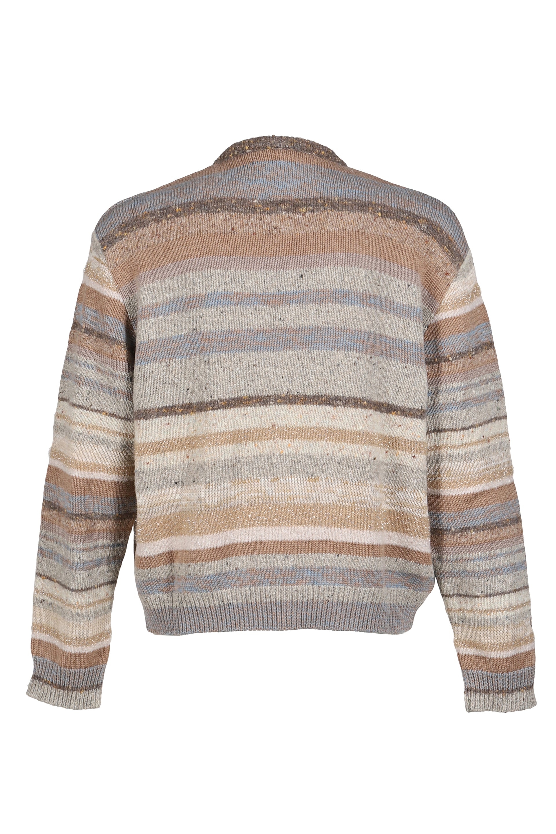 STRIPED CREWNECK SWEATER KNIT / BRN