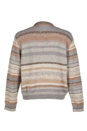 STRIPED CREWNECK SWEATER KNIT / BRN