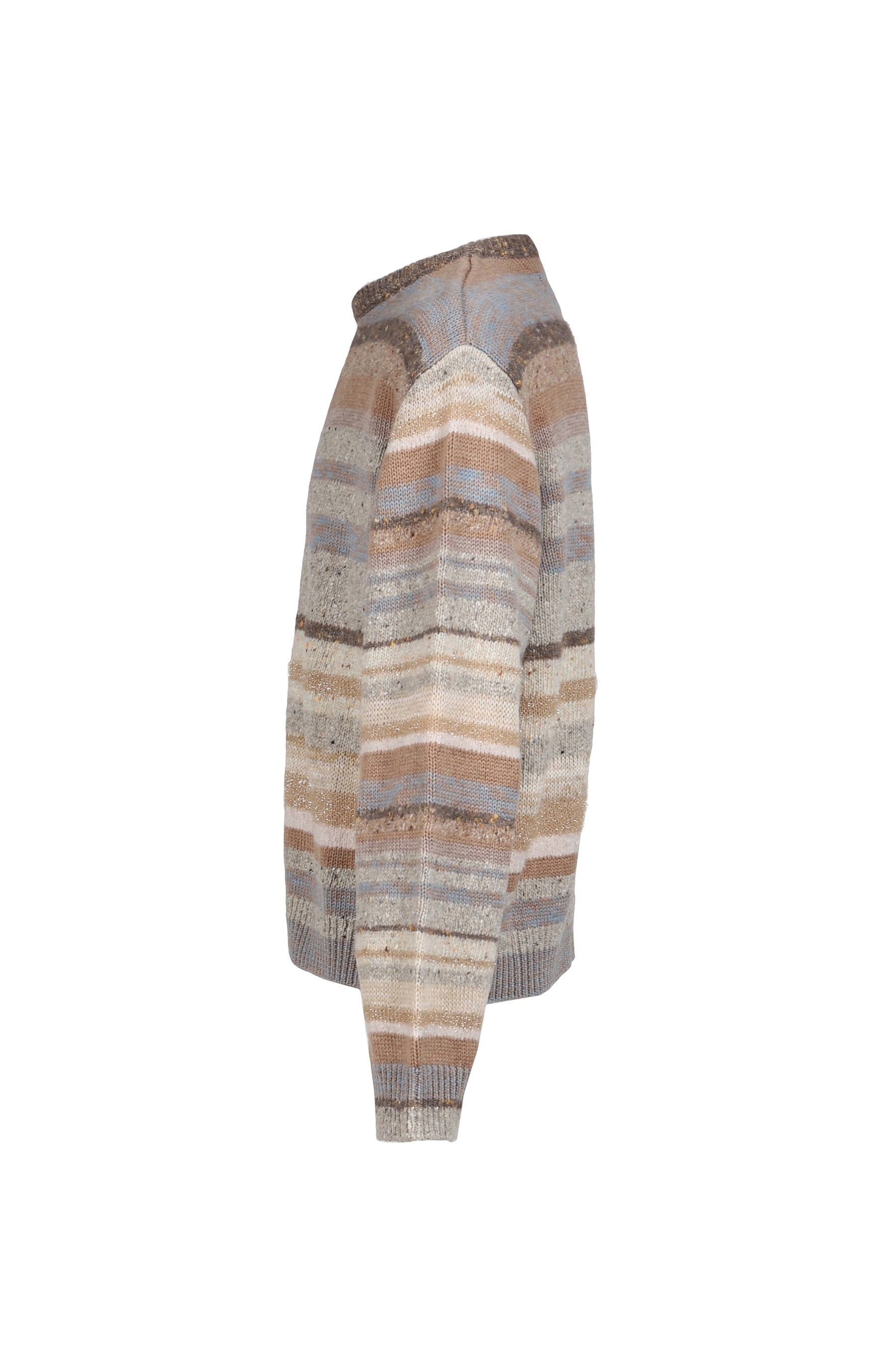 STRIPED CREWNECK SWEATER KNIT / BRN