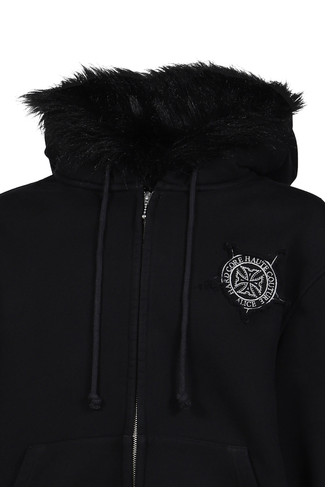 EUROTRIP PATCHED ZIP HOODIE / BLK