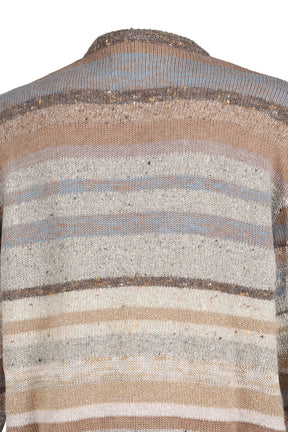 STRIPED CREWNECK SWEATER KNIT / BRN